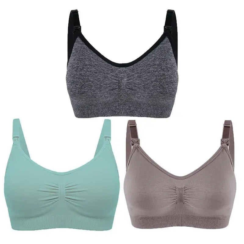 3pcs/Set High Quality Maternity Nursing Bras Cotton Breastfeeding Pregnant Underwear Seamless Large Size Breathable Bra Push Up