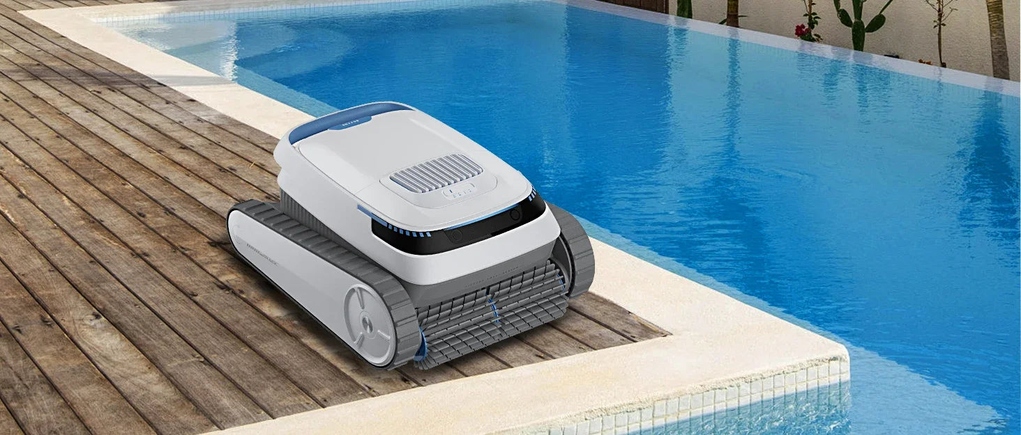 VOXIV Cordless Robotic Pool Cleaner with Wall Climbing - Over 120mins Runtime Automatic Pool Vacuum