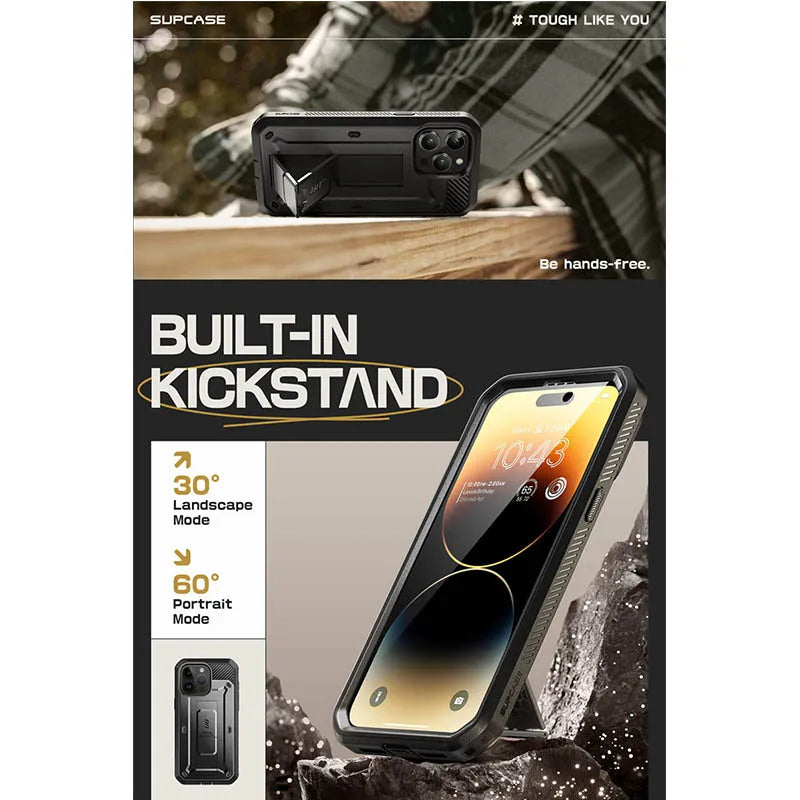 SUPCASE For iPhone 15 Pro Max Case 6.7" (2023) UB Pro Full-Body Rugged Heavy Duty Rugged Case with Built-in Screen Protector