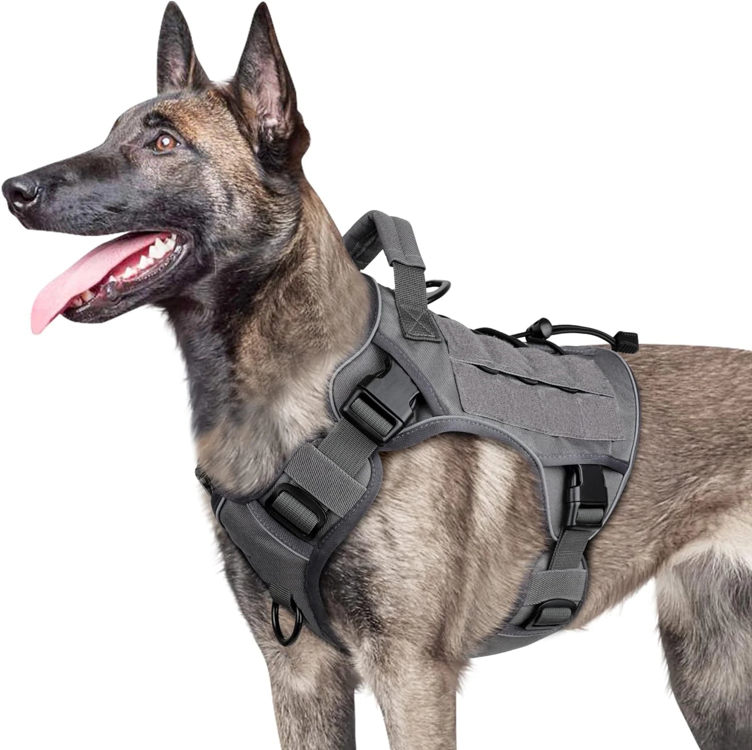 Adjustable No-Pull Tactical Dog Harness with Handle for Large Dogs - Reflective Military Vest for Labrador Retriever, Siberian H