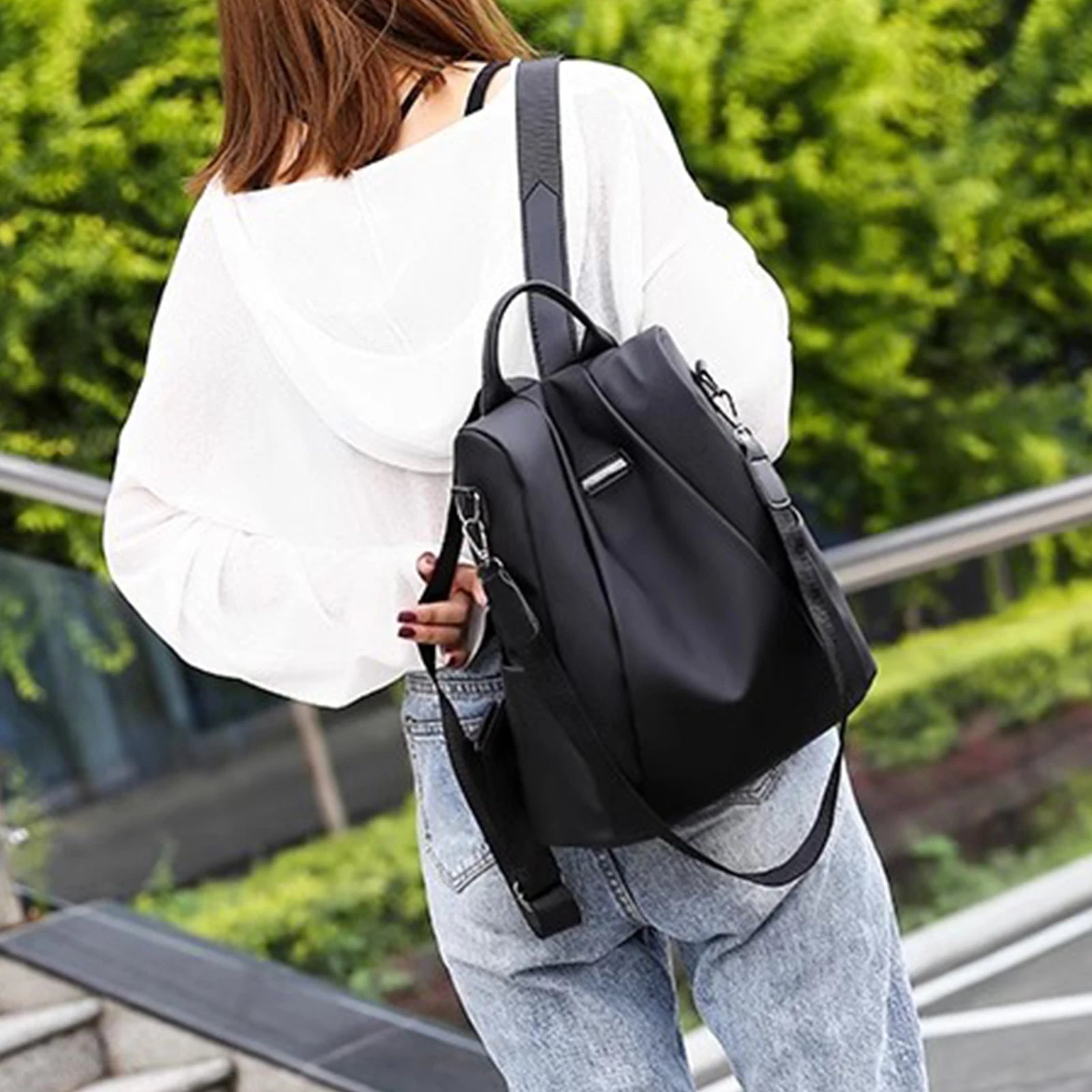 Oxford Cloth Anti Theft Backpacks Multi-Pocket Lightweight Women Backpack for Outdoor Camping Hiking korean style