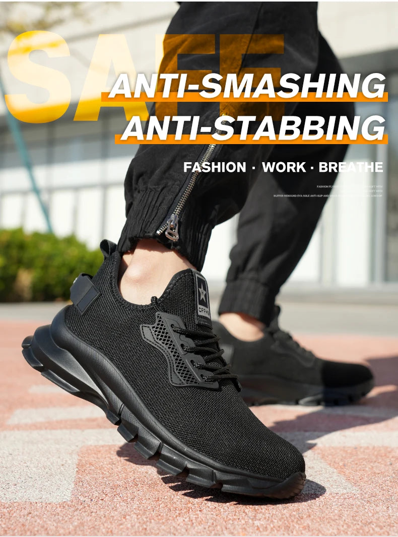 Soft-soled, comfortable, anti-smash, anti-puncture and breathable safety shoes