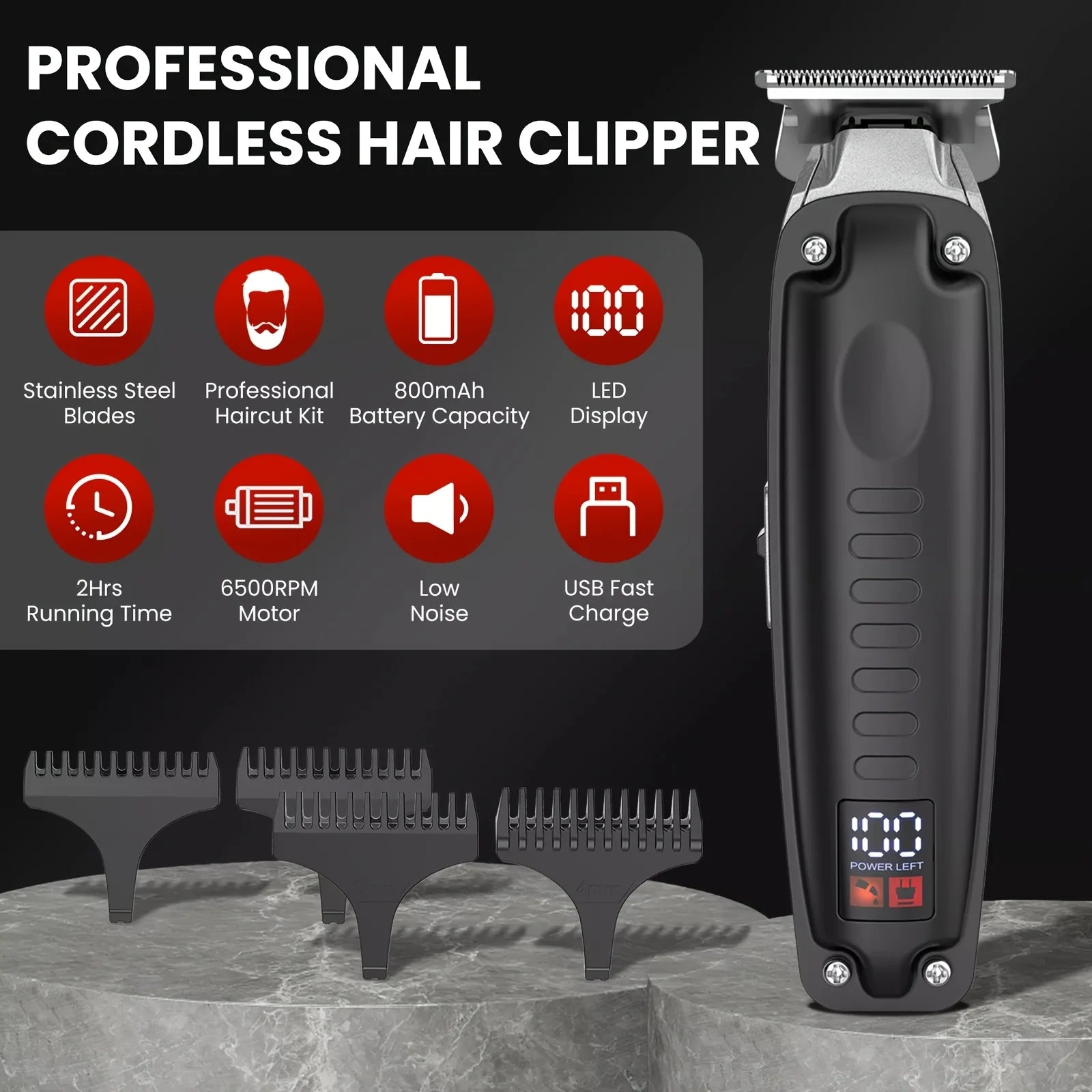 SEJOY Professional Hair Clippers for Men Hair Trimmer Kit Cordless Barber Machines Men's Shaver Gifts