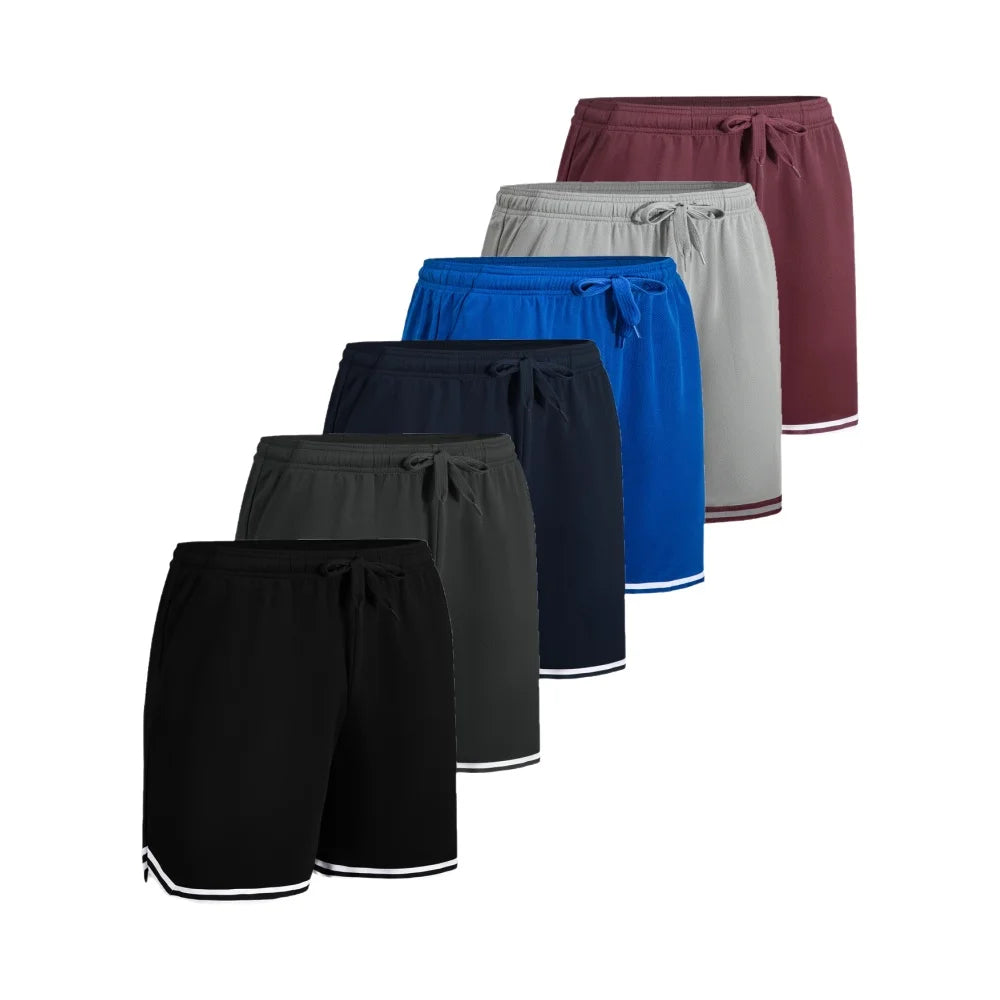 6-pack shorts black dark gray navy blue burgundy light gray navy blue men's casual loose sports quick drying shorts