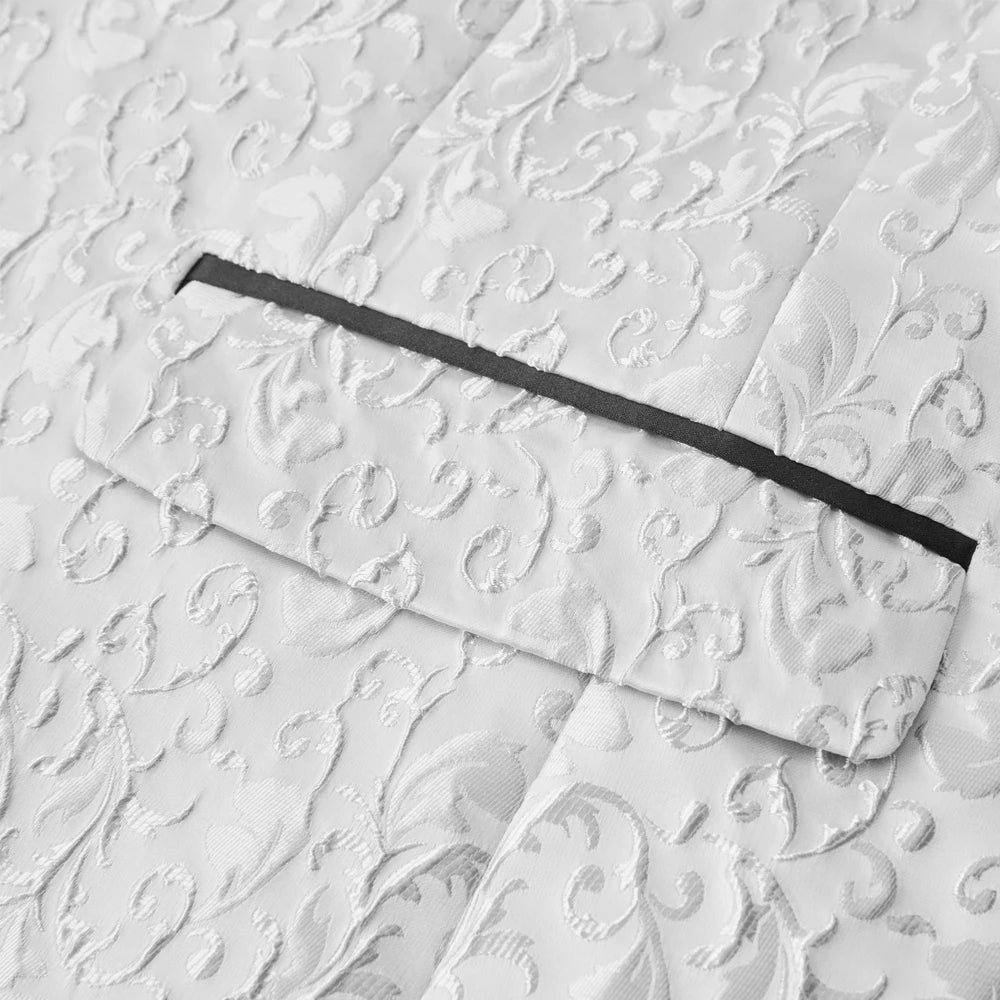 Men's Paisley Tuxedo Jacket One Button Dress Suit Jacket Floral Blazer for Dinner Party Prom Wedding