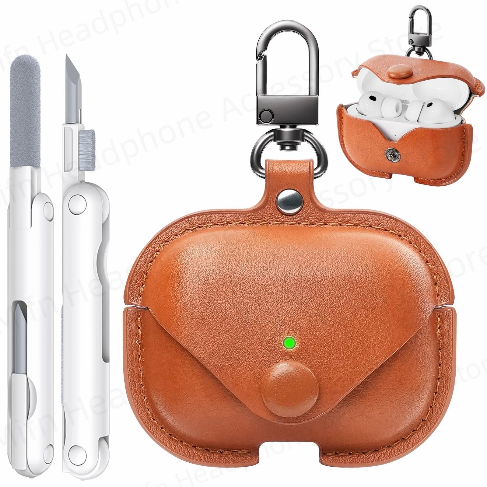 for Apple Airpod Pro 3 Case 2025 Leather Wireless Charging Protective Headphone Case Cover Leather Case for Airpods Pro 3rd Gen