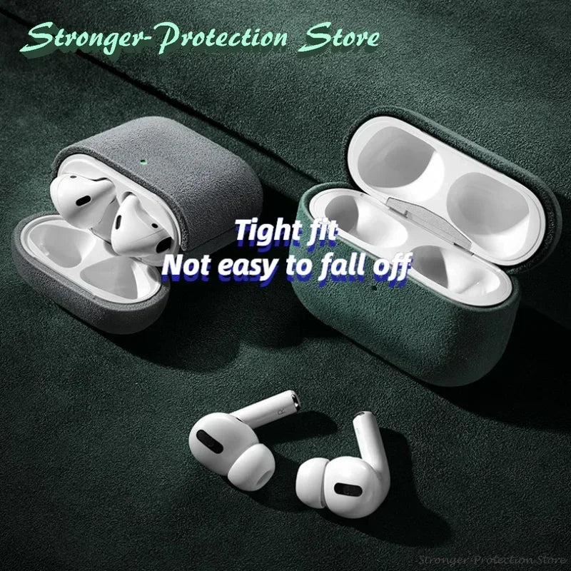 Italian Suede Leather Case For Airpods Pro 2 For Airpods Pro 3 Airpods 4 3 Case Luxury Artificial Leather All Inclusive Case