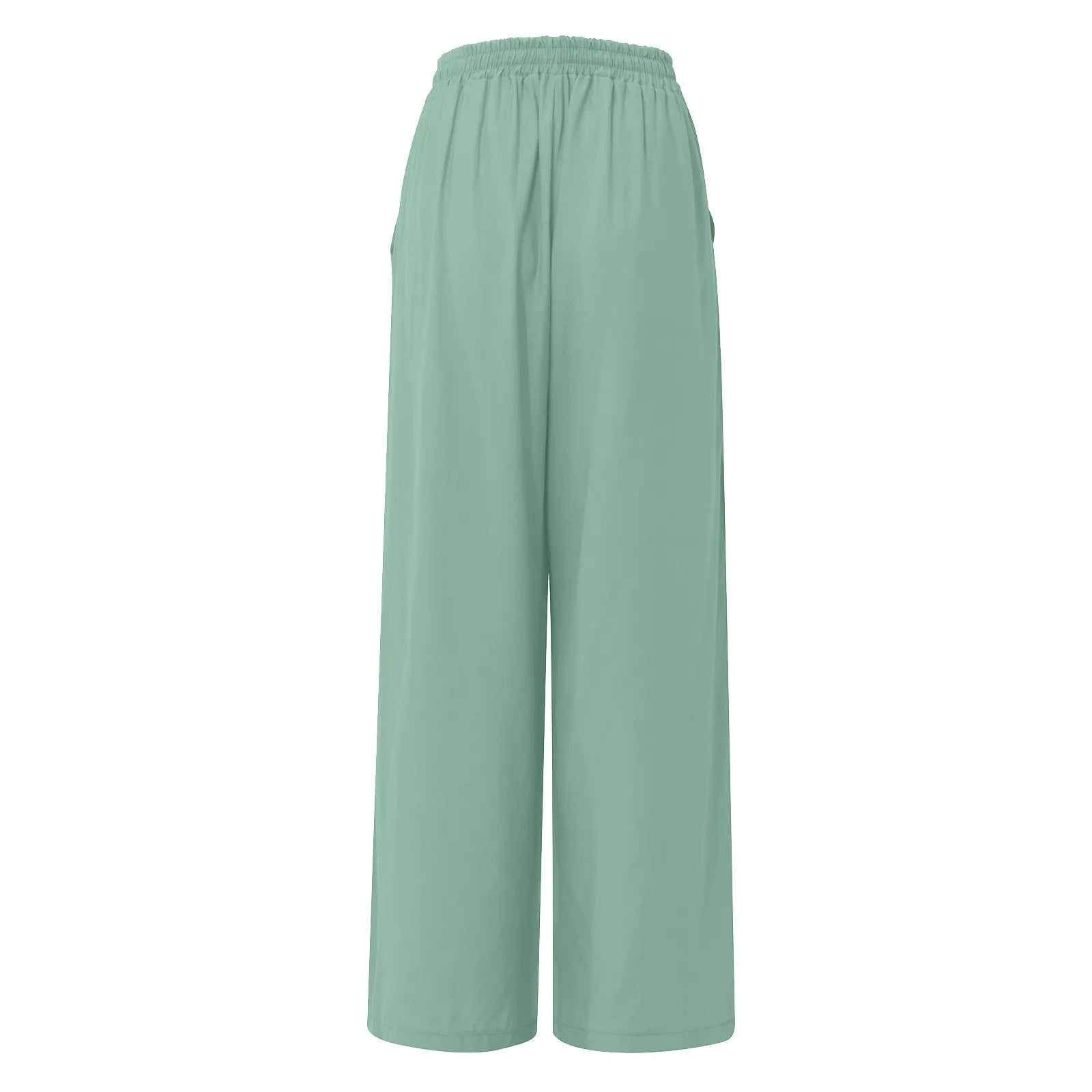 Women's Wide Leg Pants High Waist Casual trousers Solid Color Elastic Waist Tie Belt Loose Sweatpants gym pantalones de mujer