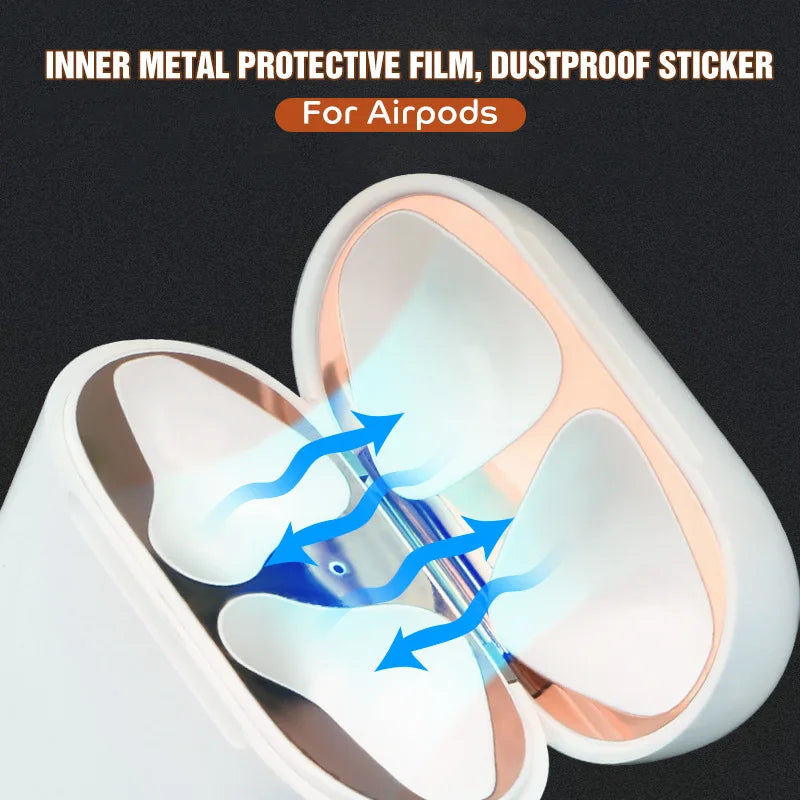 Metal Dust Guard Sticker for Apple AirPods Pro 2 Case Dust-proof Cover Sticker Anti-scratch Earbuds Film for Airpods 3 Pro 2 1