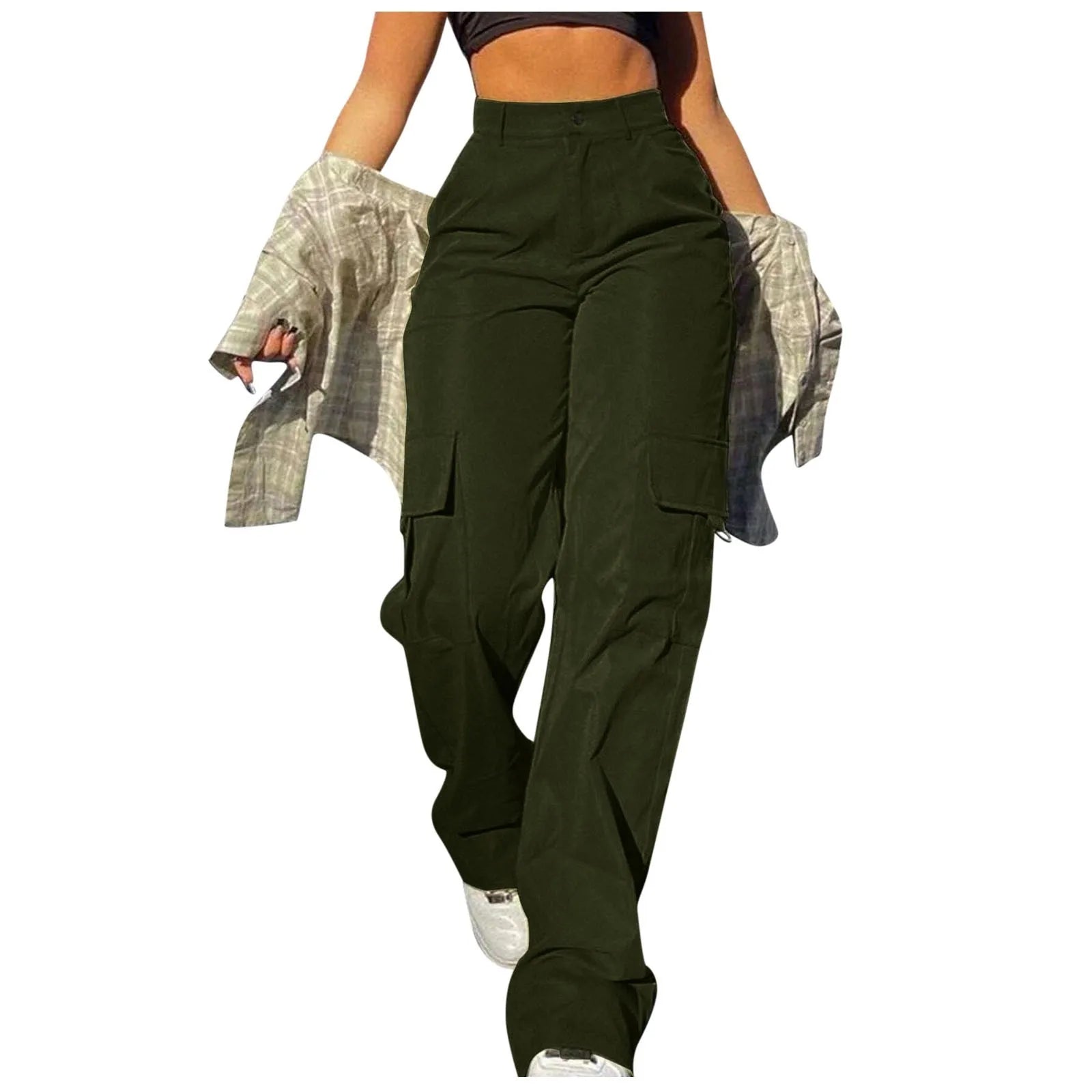 2024 Fashion Harajuku Cotton Linen Trousers Stretch Twill High Waisted Wide Leg Pants Casual Straight Leg Chino Y2k Clothes
