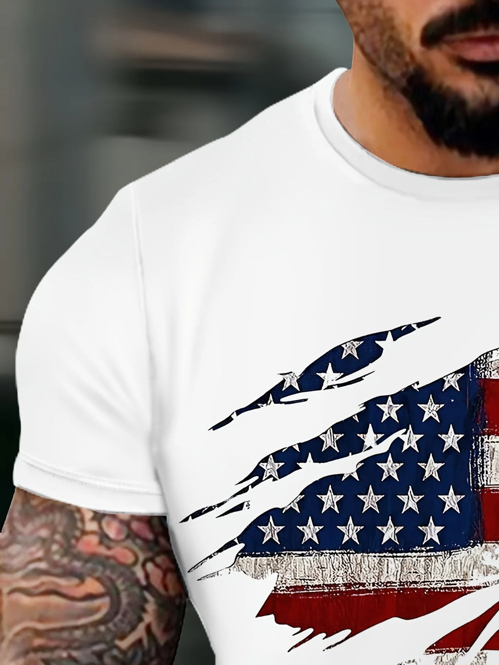 3D Digital Print T-Shirt Featuring The American Flag, Breathable And Quick-Drying, Perfect for Stylish Summer Streetwear.
