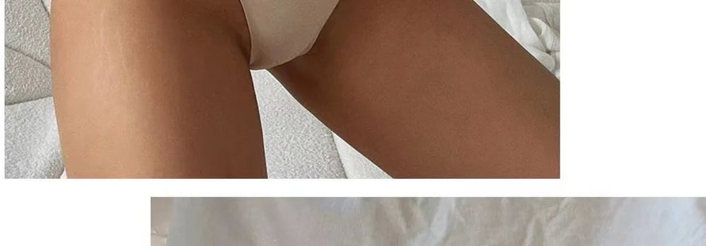 Ice Silk Seamless Panties For Women Soft Thin Band Thongs Woman Satin Underwear Female Bikini Panties String Tangas Mujer