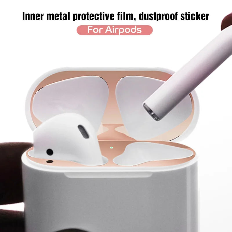 Metal Dust Guard Sticker for Apple AirPods Pro 2 Case Dust-proof Cover Sticker Anti-scratch Earbuds Film for Airpods 3 Pro 2 1