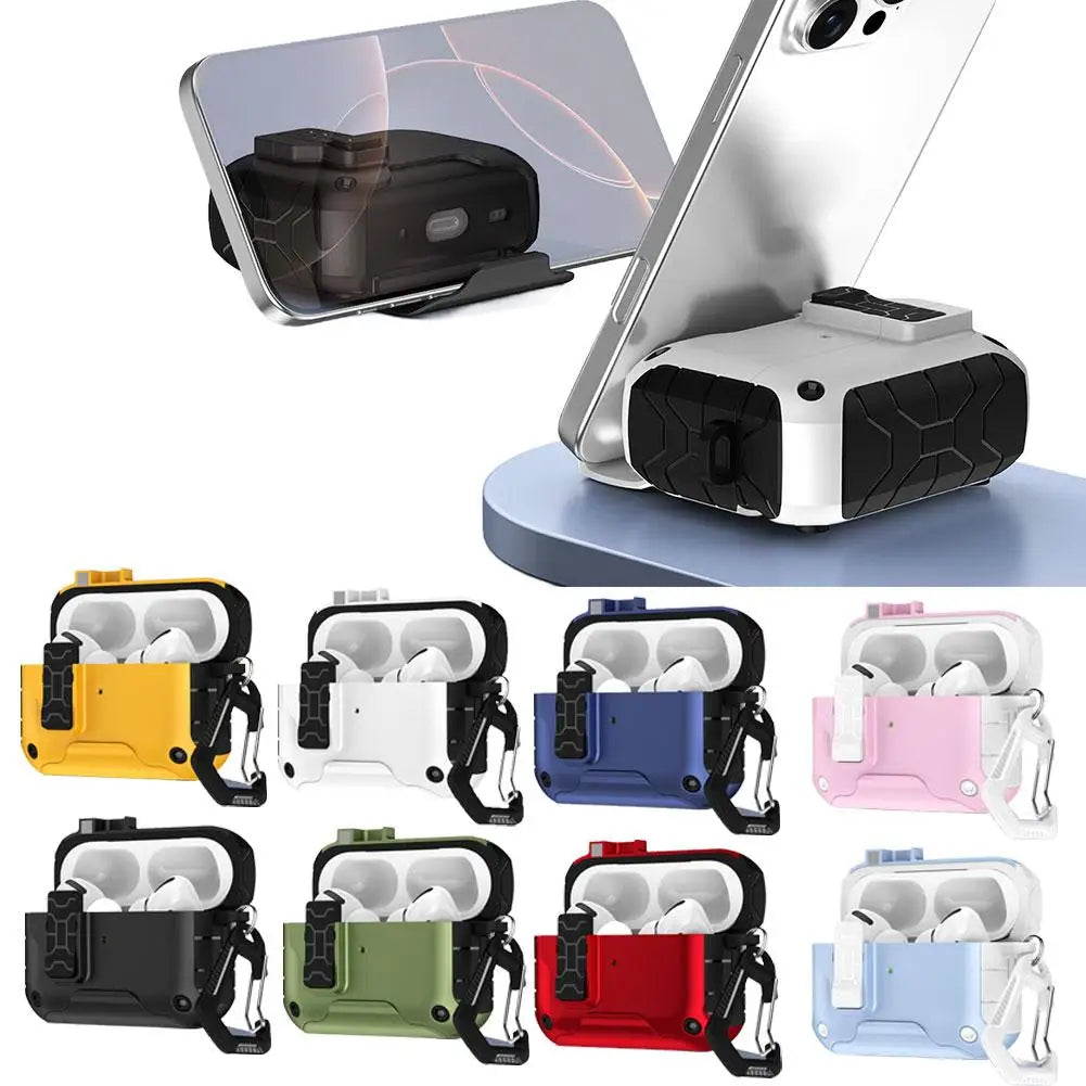 for Airpods Pro 3 (2025) Case with Secure Lock Automatic Pop-up Full Protective Hard Cover with Keychain for AirPods Pro 3