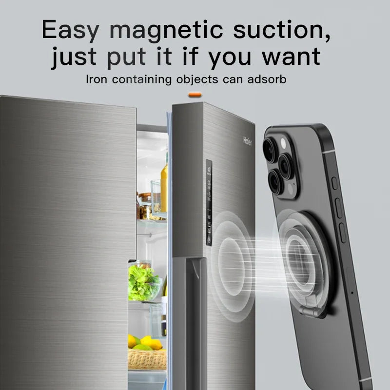2025 Double-Sided For MagSafe Phone Holder for iPhone 14/15/16 Foldable 360° Rotating Stand Strong Magnet & Finger Grip Suppor