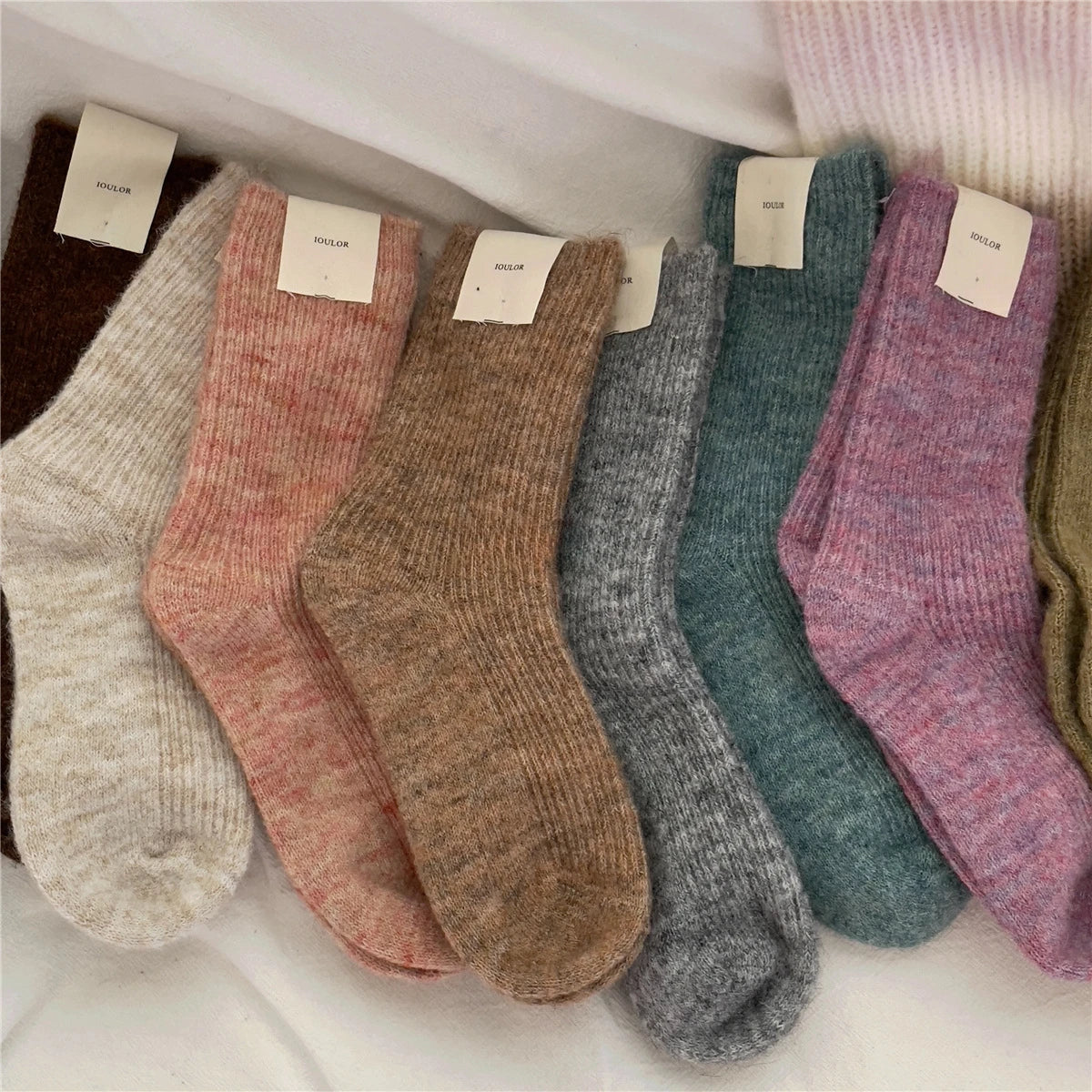 Autumn Winter Thermal Women Socks 9% Wool Cashmere Thicken Warm Long Socks Japanese Style Knitting Harajuku Homewear Crew Socks