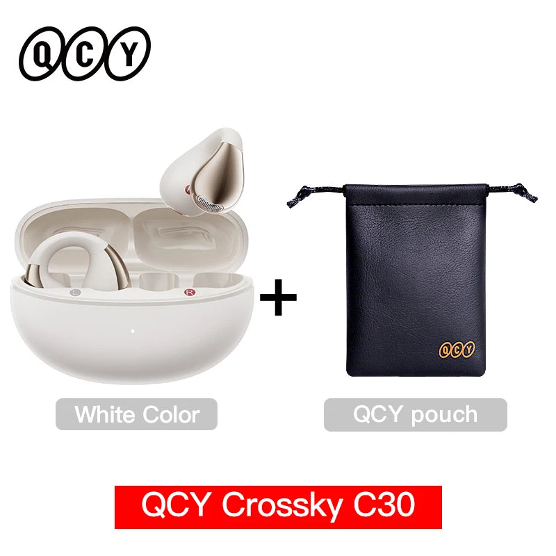 QCY Crossky C30 Wireless Earphones Bluetooth 5.4 Ear clip TWS Sports Earbuds Open Ear Earclip Dual-Connection Headphone