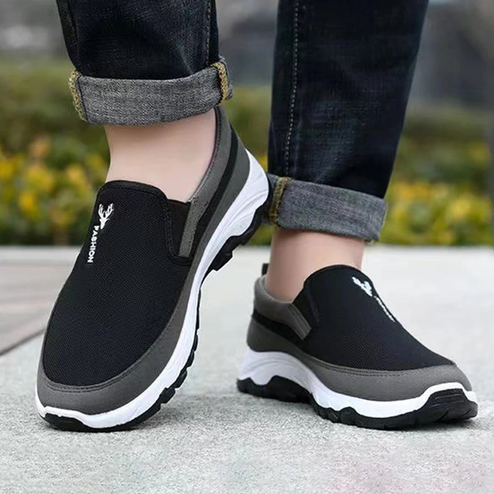 Men Orthopedic Travel Plimsolls Breathable Casual Travel Shoes Non-Slip Comfortable for Outdoor Activity Hiking Walking
