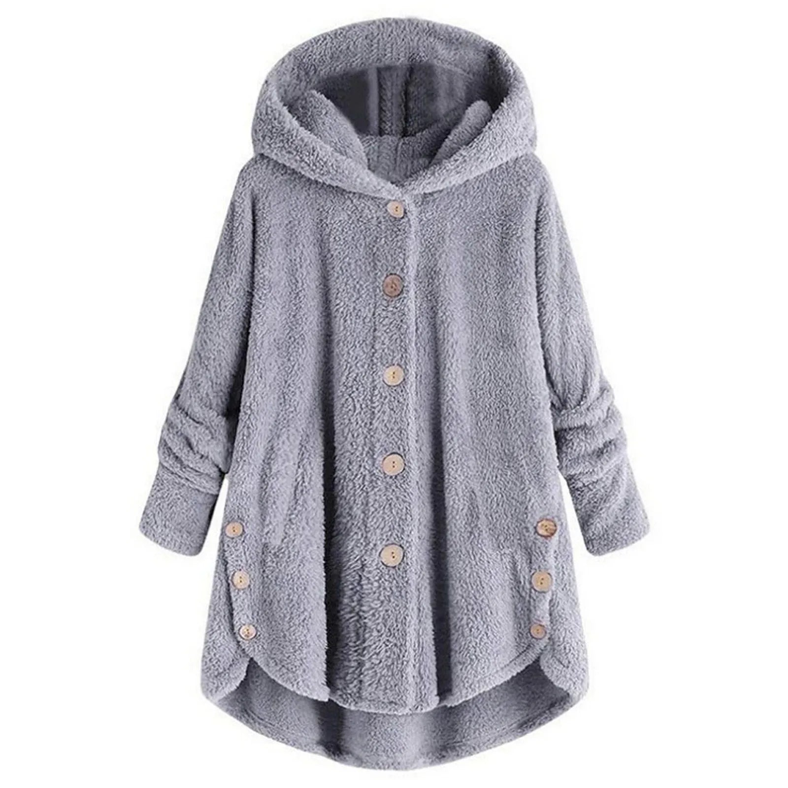 Autumn Winter Coat Women Warm Coat Wool Jacket Female Plush Coat Hooded Jacket New Women's Coats Solid Color Jacket