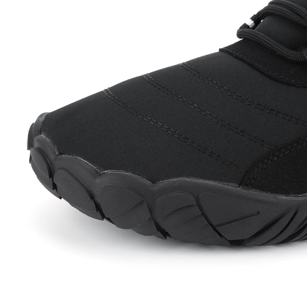 Winter Plush Snow Boots Warm Fur Shoes Non Slip Wide Toe Box Barefoot Shoes Waterproof Outdoor Trekking Shoes for Hiking Walking