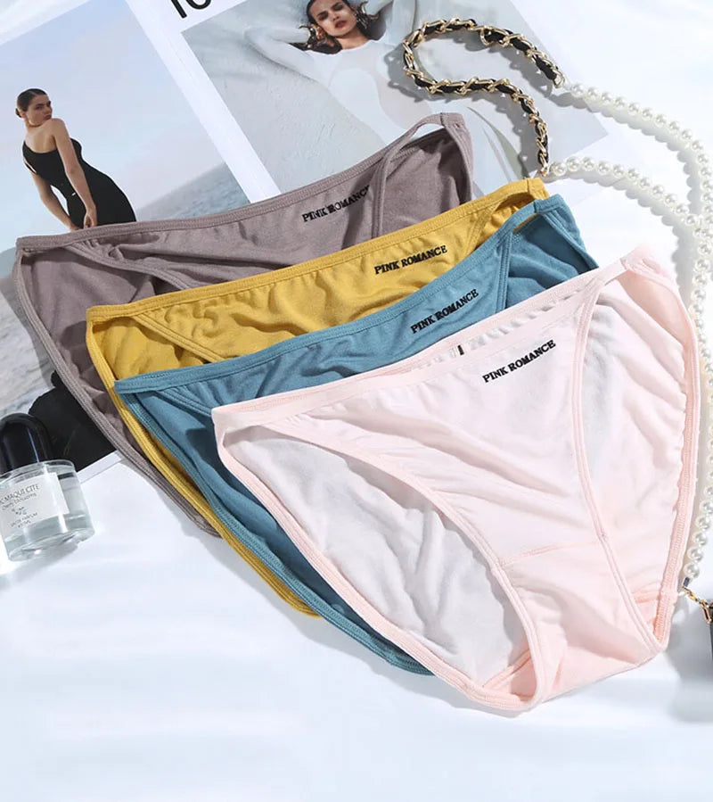 Soft Modal Women's Underwear Sexy Low Waist Panties Solid Color Briefs Summer High Elastic Female Bikini Ladies Lingerie 5pcs