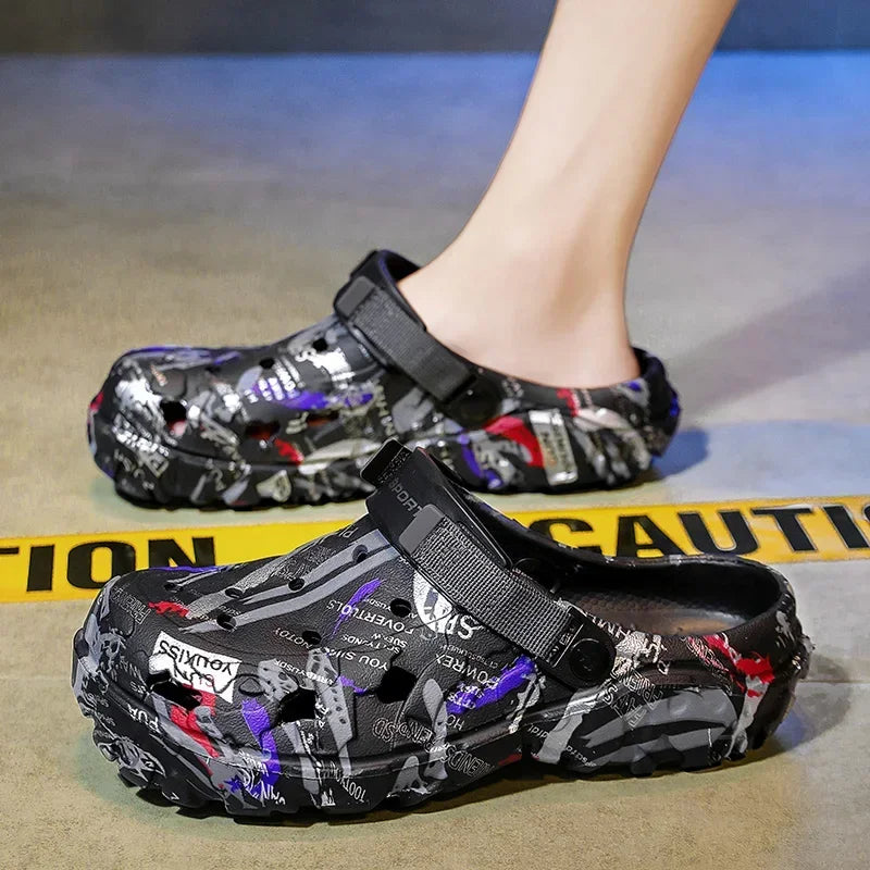 Plus Size 47 Summer Men Sandals Clogs Outdoor Garden Clogs Hole Shoes Male Casual Shoes Water Shoes Comfort Home Soft Slippers