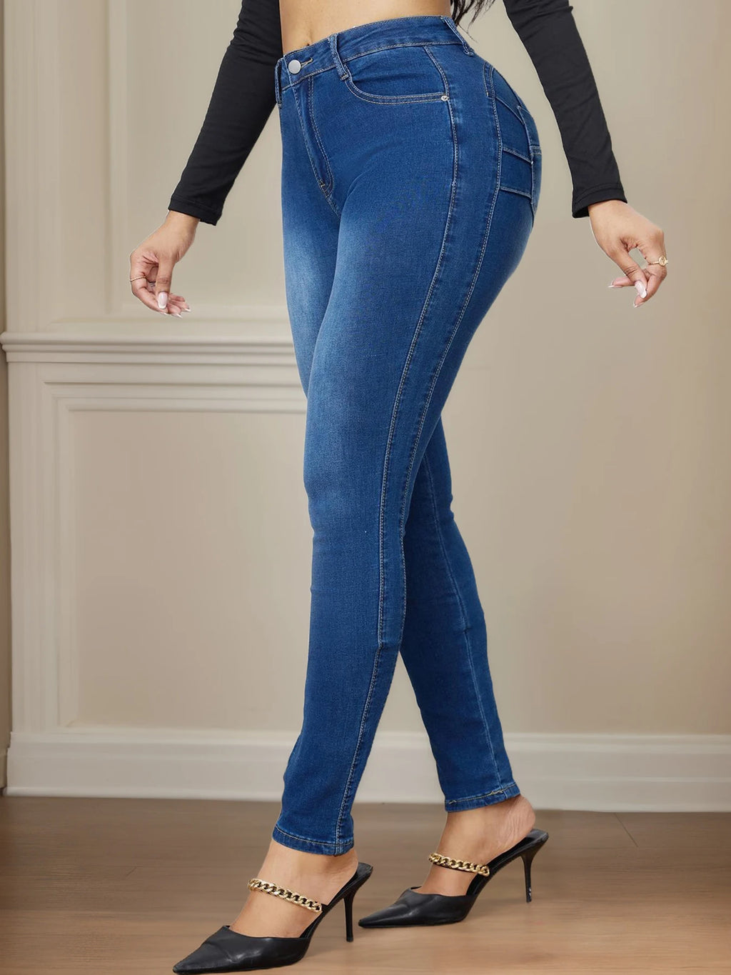 2025 new women's sexy hip lifting tight jeans, high stretch casual comfortable jeans, summer clothing