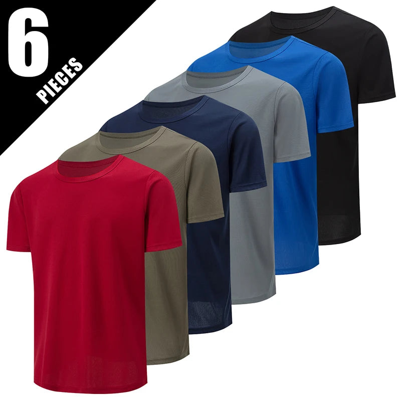 1/2/4 Pcs Men's Leisure Quick-drying Multicolor Short-sleeved Loose and Comfortable Plus Size Teenagers' Sports and Fitness Jack