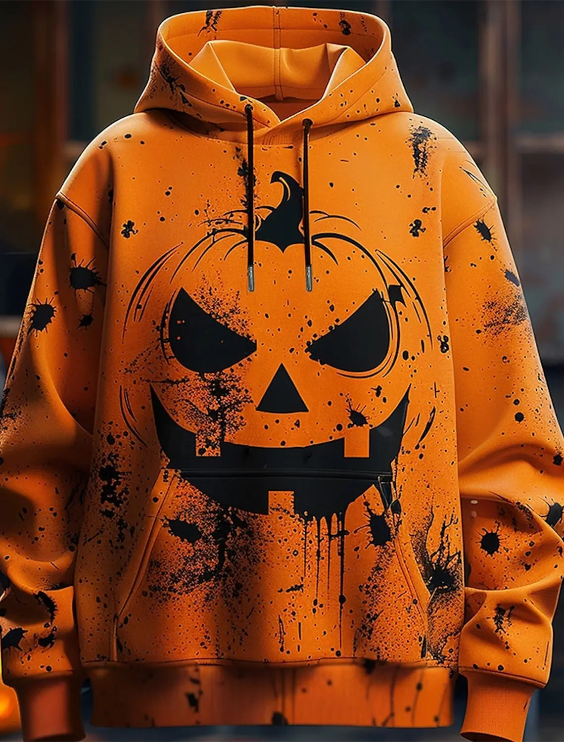 Halloween Men's Graphic Hoodie Pumpkin Prints Classic Casual 3D Pullover Holiday Fashion Hoodies Thin Style Long Sleeve Hooded