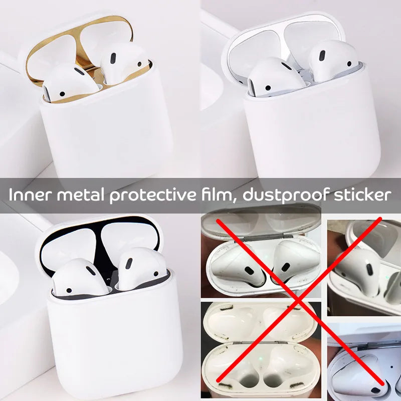 Metal Dust Guard Sticker for Apple AirPods Pro 2 Case Dust-proof Cover Sticker Anti-scratch Earbuds Film for Airpods 3 Pro 2 1