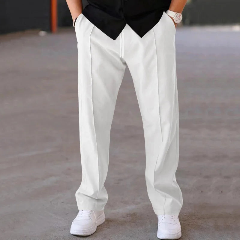 2025 New Thin Pants Men's Spring/Summer Loose Straight Leg Sports Casual Pants American Oversize Long Leg Pants