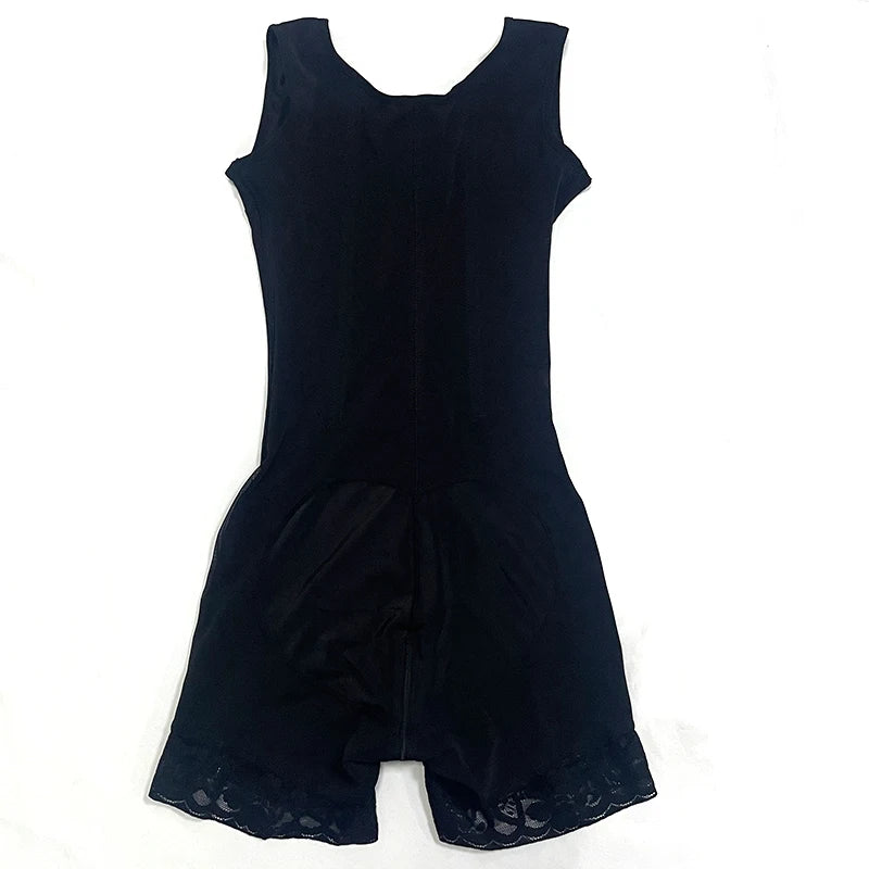 Body Shaper Shapewear Women Bodysuit Colombian Fajas 9-bone High Compression Girdle Double Tummy Control,Open Crotch with Zipper