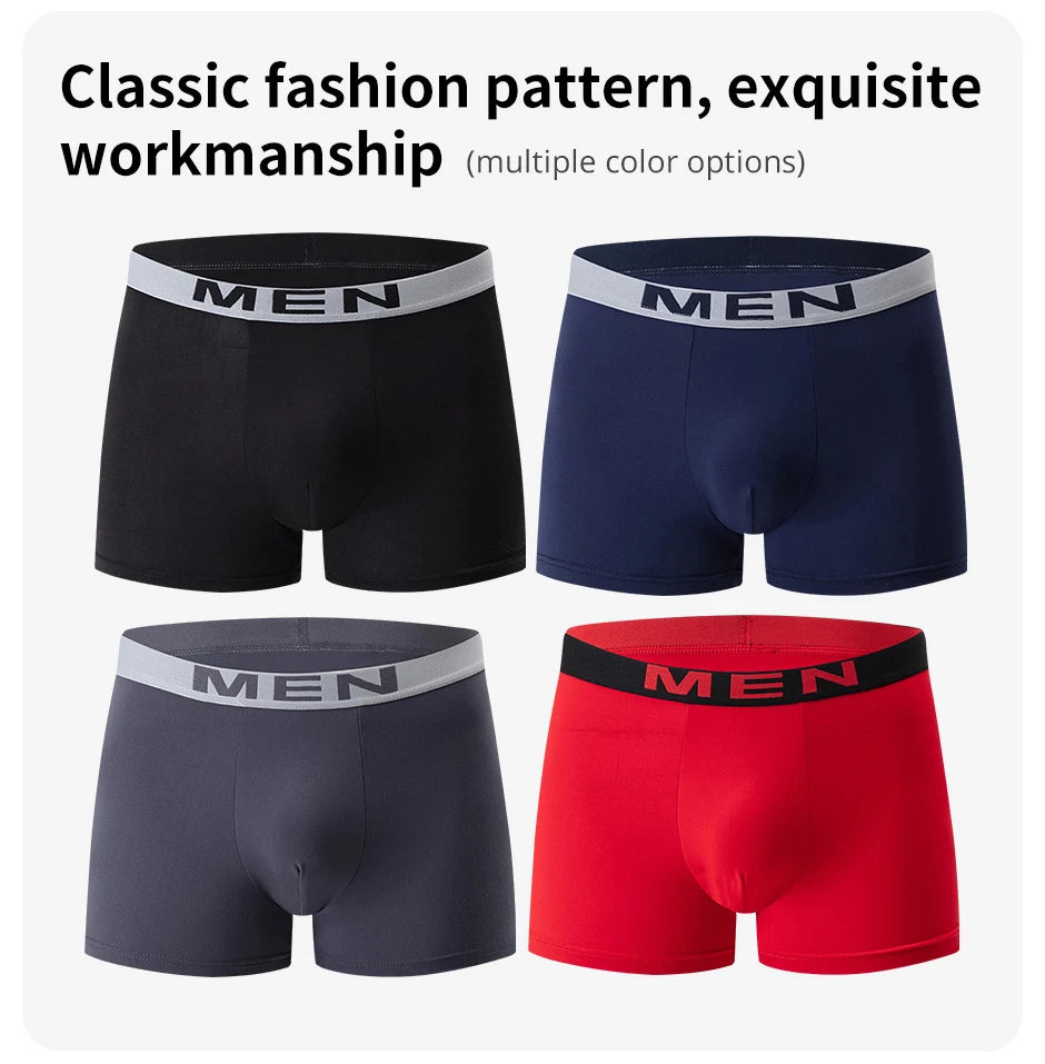 4/10 Piece Men's Black Fashionable Sexy Simple Underwear Boxer Shorts Plus Size Comfortable Versatile Casual Sports Beach Shorts