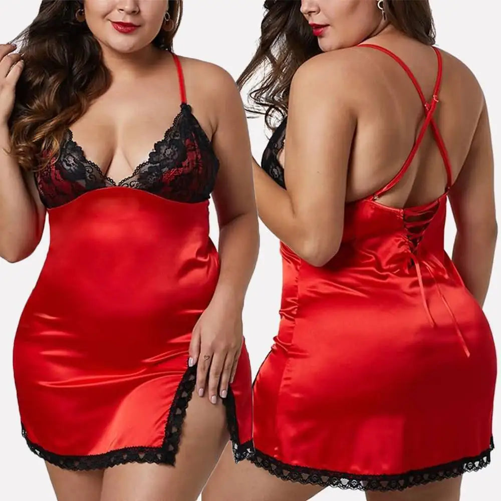 2023 Women's Babydoll Sexy Lace Nightdress Lingerie Sleepwear Nightwear Robe HIgh Quality Clothing Plus Size