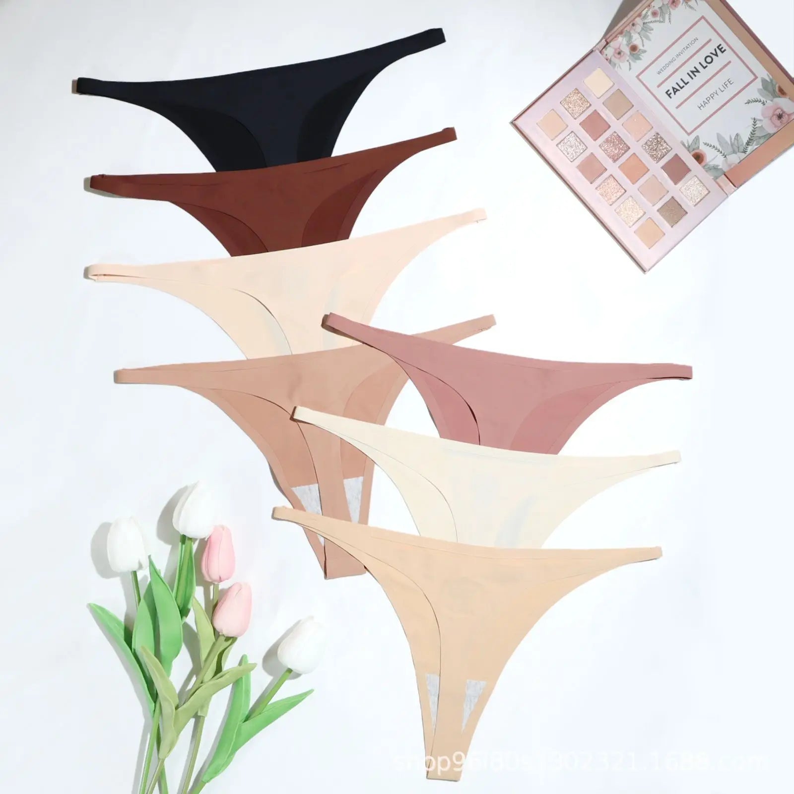 Ice Silk Seamless Panties For Women Soft Thin Band Thongs Woman Satin Underwear Female Bikini Panties String Tangas Mujer