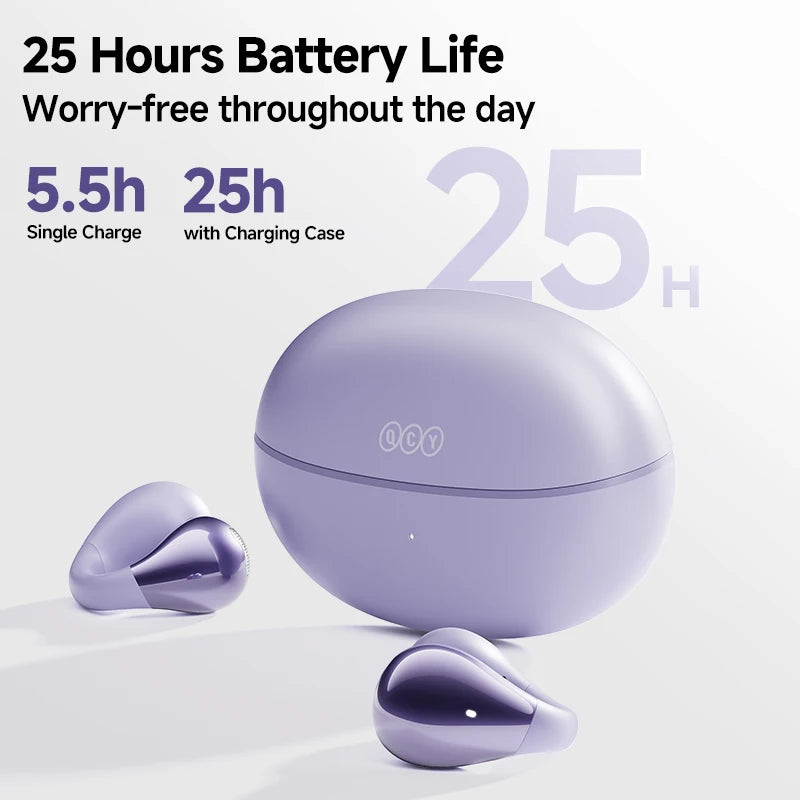 QCY Crossky C30 Wireless Earphones Bluetooth 5.4 Ear clip TWS Sports Earbuds Open Ear Earclip Dual-Connection Headphone