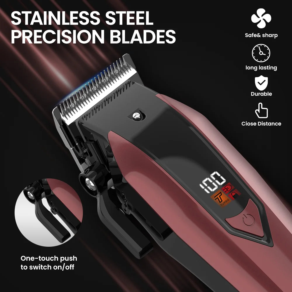 Sejoy Professional  Hair Clippers for Men Trimmers Set for Barber Cordles with LED Display Slick Hair Cut Self-Sharpening Blades