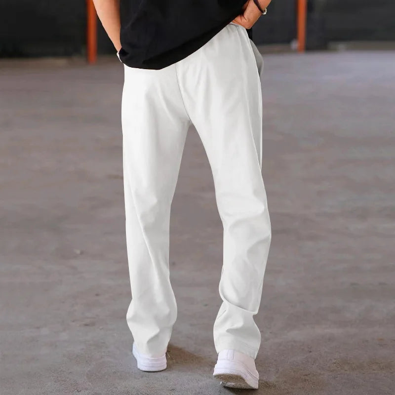 2025 New Thin Pants Men's Spring/Summer Loose Straight Leg Sports Casual Pants American Oversize Long Leg Pants