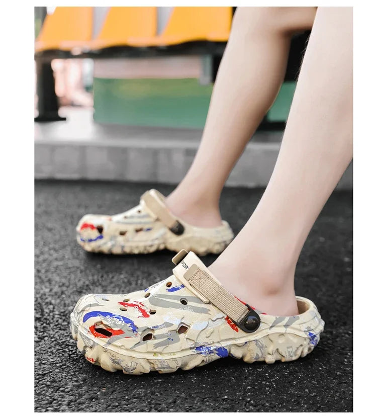 Summer Men Slippers Camouflage Platform Outdoor Clogs Shoe Women Beach Sandals Male Soft EVA Indoor Home Slides Lover Flip Flops