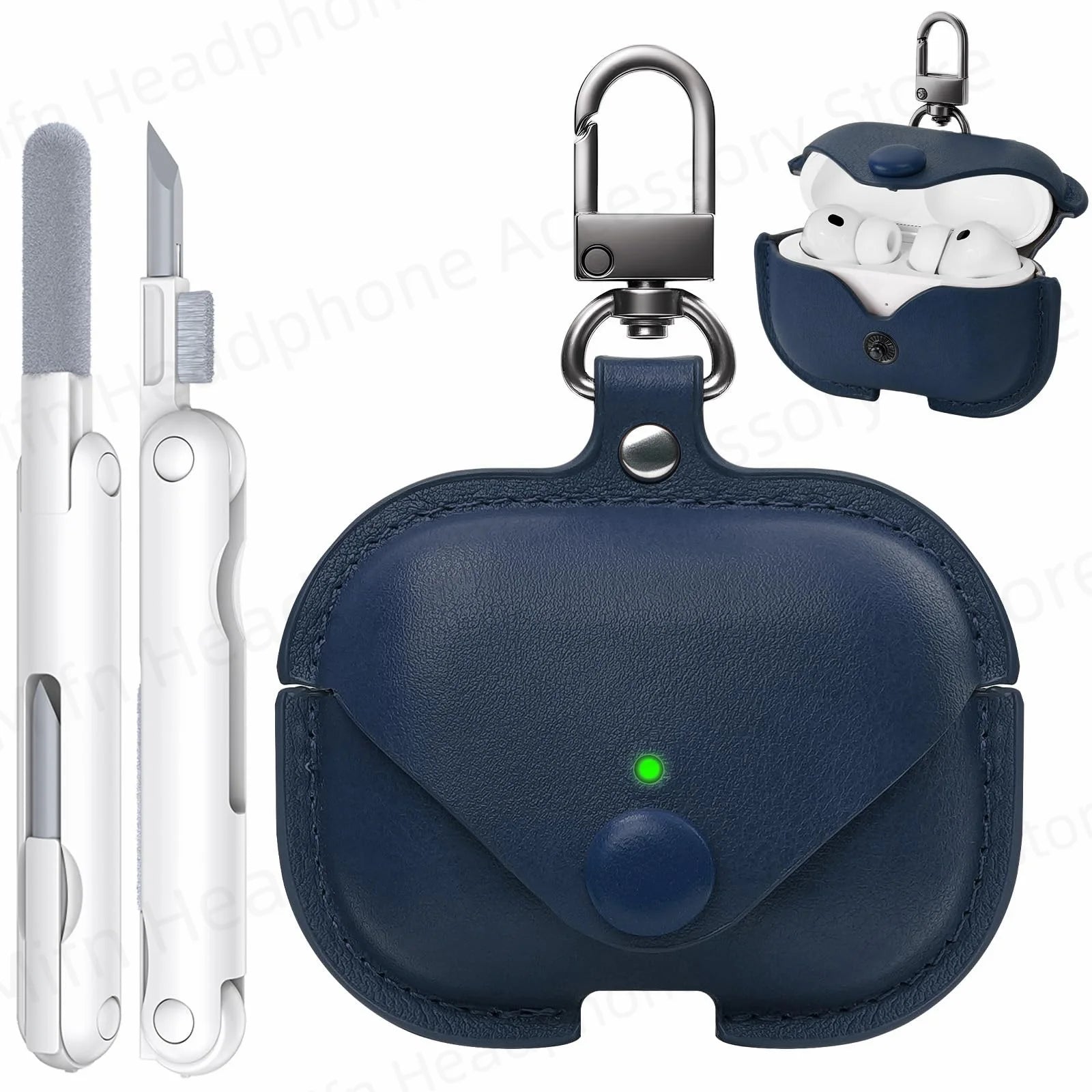 for Apple Airpod Pro 3 Case 2025 Leather Wireless Charging Protective Headphone Case Cover Leather Case for Airpods Pro 3rd Gen
