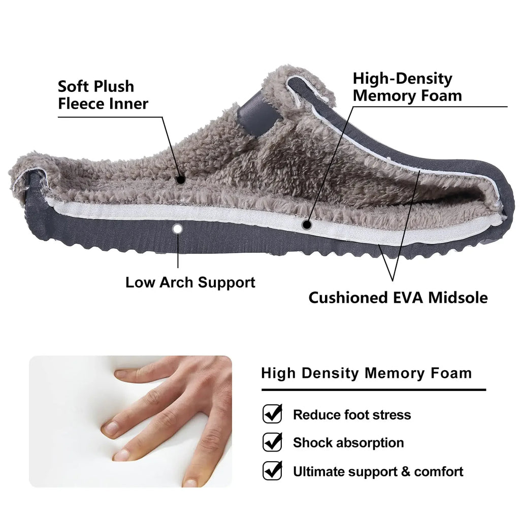 Pallene Fur Lined Clogs Women Men Waterproof Graden Shoes Winter Fuzzy Slippers Plush Bedroom Shoes Outdoor Fashion Fur Clogs