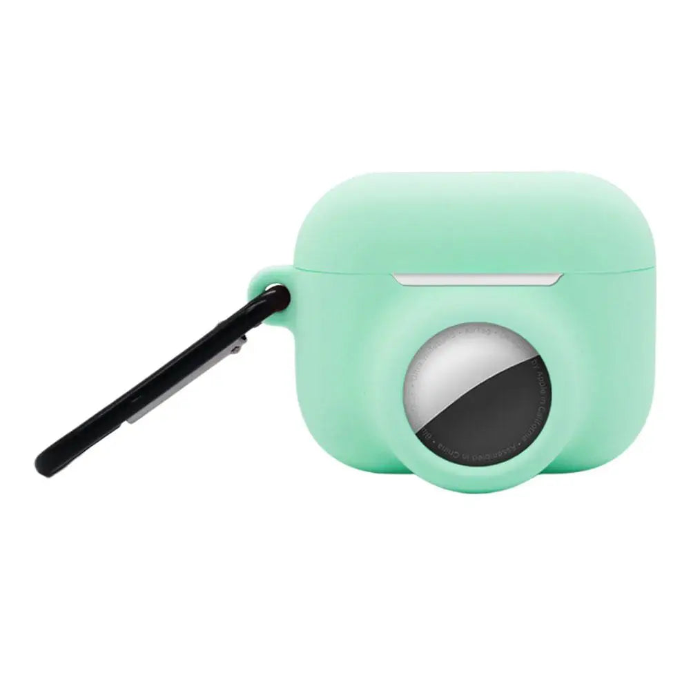 Features Keychain Silicone Case For AirPods Pro 3 For AirTag 2-in-1 Silicone Case Full-wrap Protection Anti-loss Silicone Case