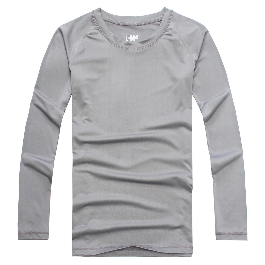 Men Long Sleeve Compression Under Base Layer T-Shirt Sport Fitness Underwear Tops Undershirts Warm Elastic Long Johns Inner Wear