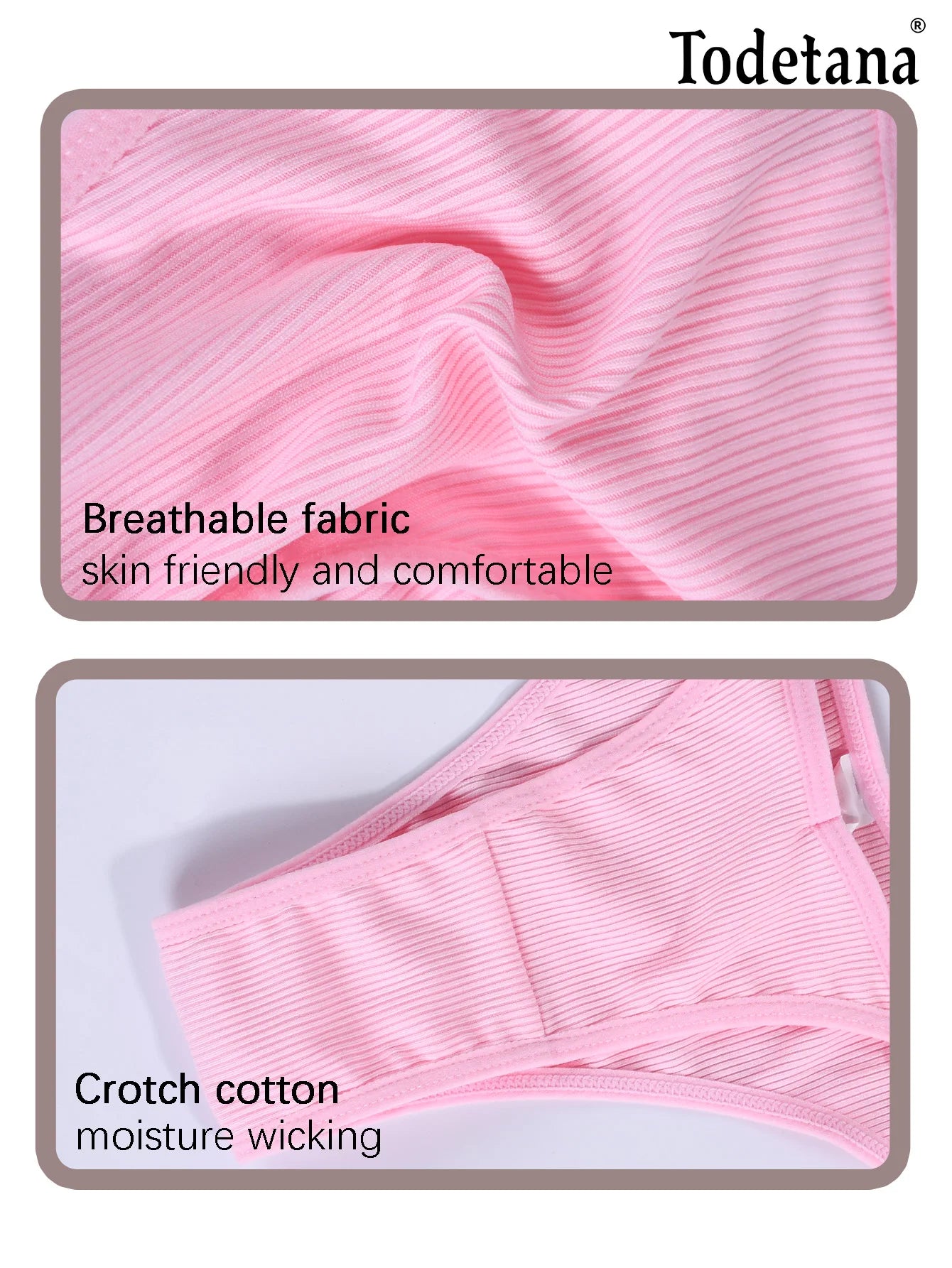 7Pcs Soft Women's Thong Cotton Underwear Set Ribbed Sexy Low-rise Seamless Underwear Breathable And Comfortable