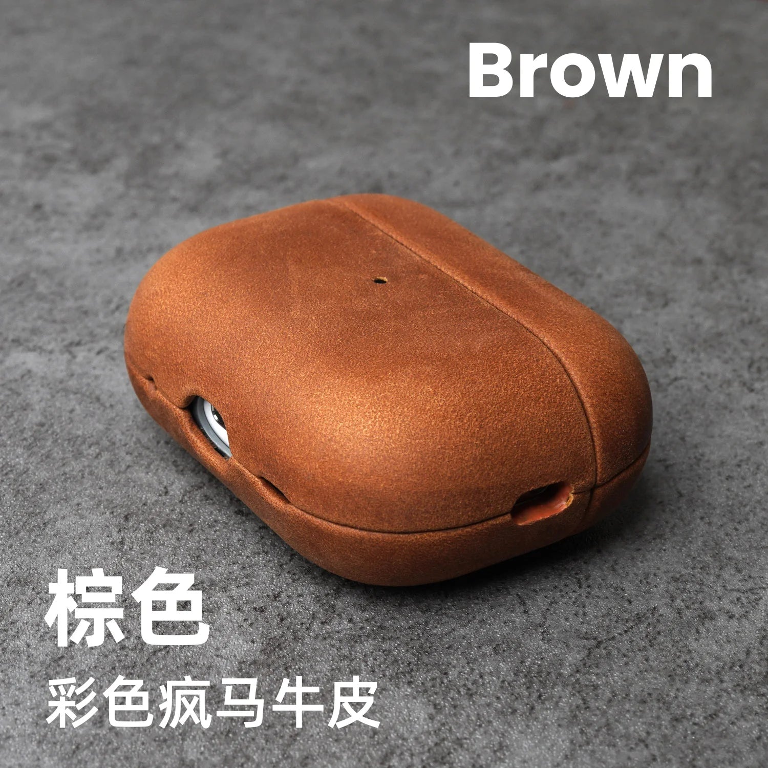 YMW Crazy Horse Genuine Leather Case for AirPods Pro 3 2 Luxury Cowhide Cases Wireless Bluetooth Headset Cover