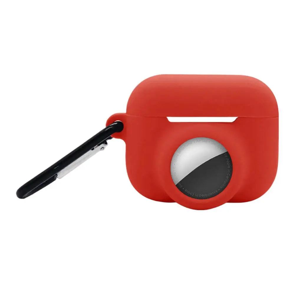 Features Keychain Silicone Case For AirPods Pro 3 For AirTag 2-in-1 Silicone Case Full-wrap Protection Anti-loss Silicone Case