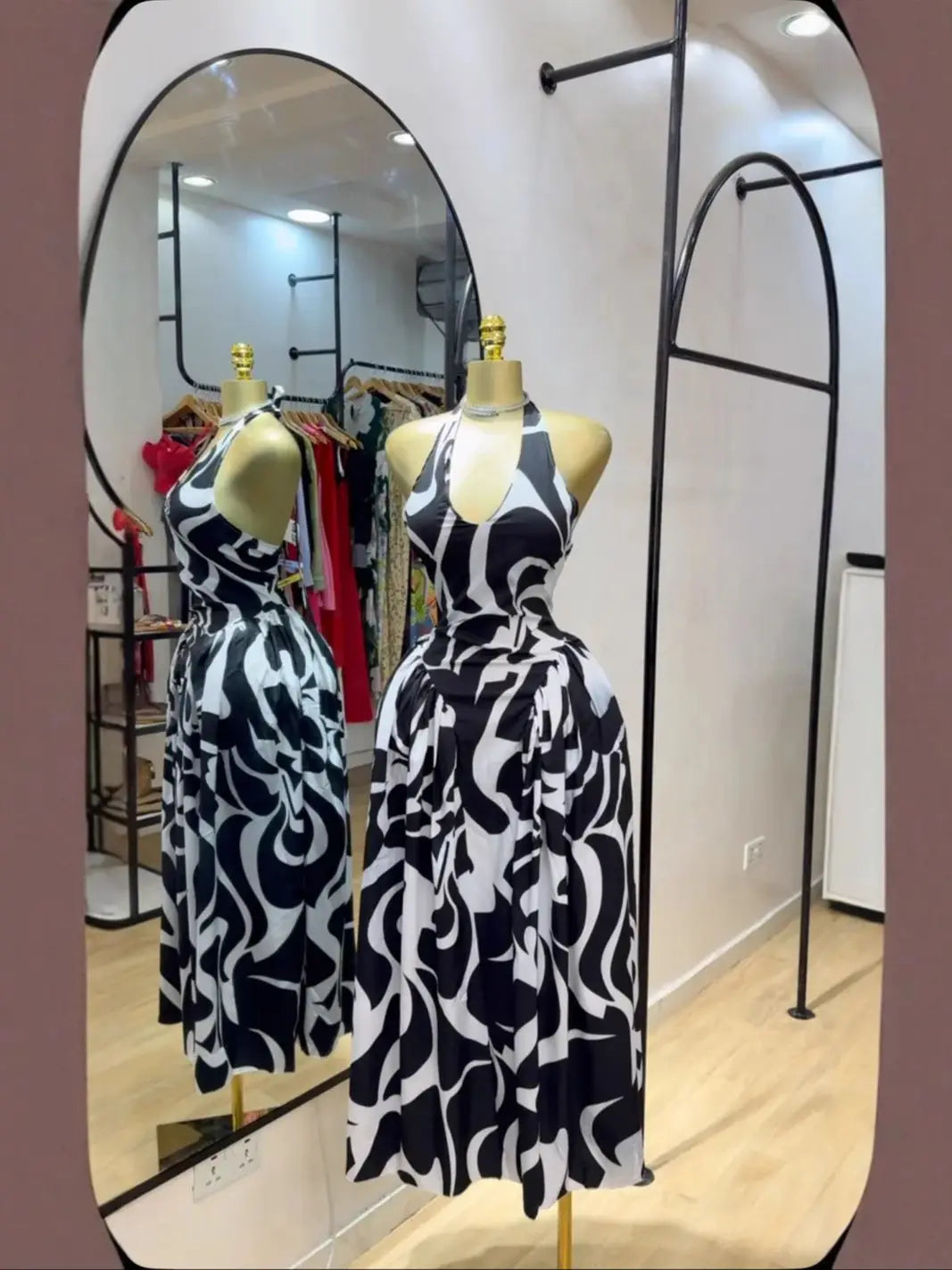 Fashion African Digital Printed Halter Neck Long Dresses European And American Ladies New Style Casual Zebra Print Sexy Dress
