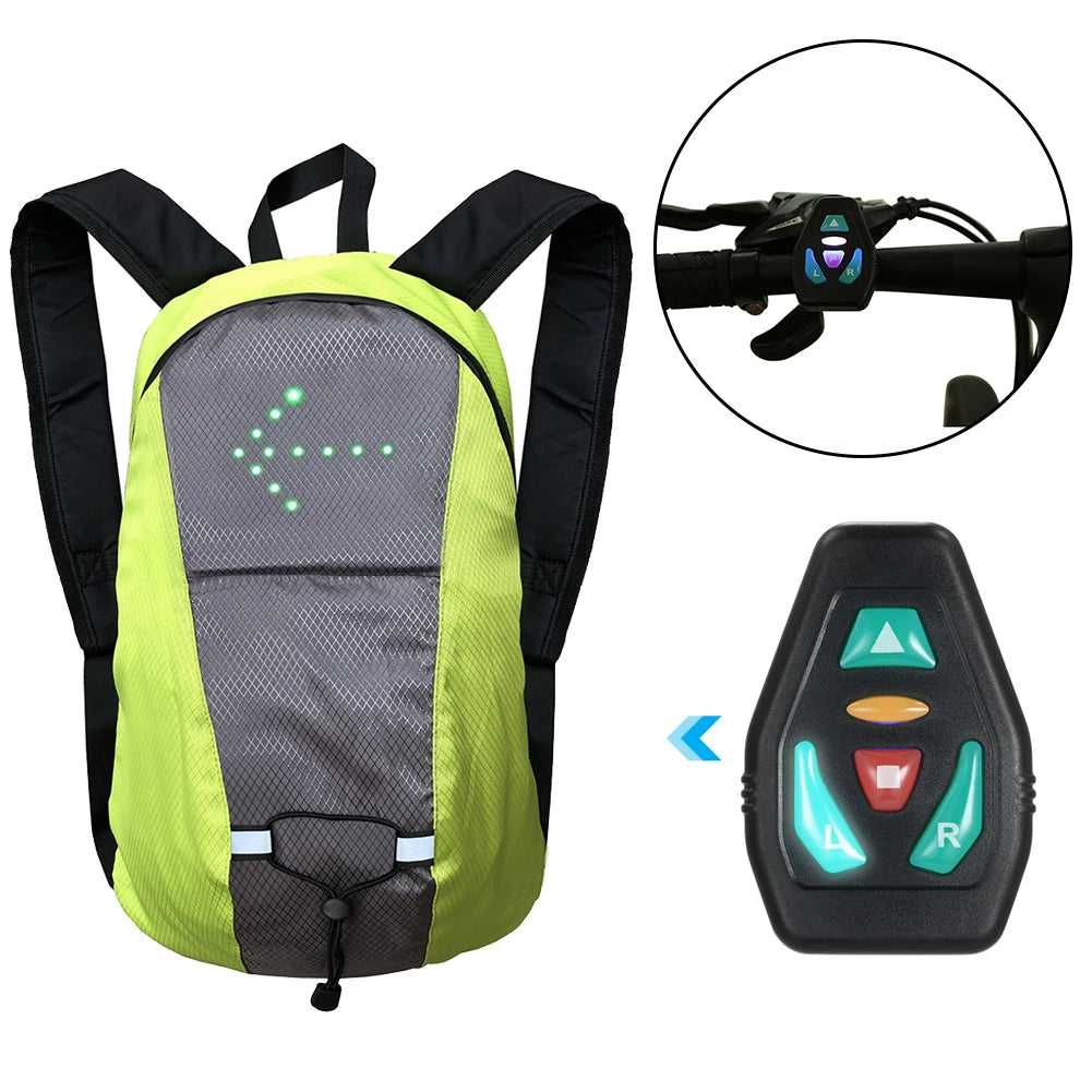 Backpacks Men Bicycle Cycling Bag Wireless Remote LED Turn Signal Light Designer Knapsack Male Rucksuck Men‘s Travel Backpack