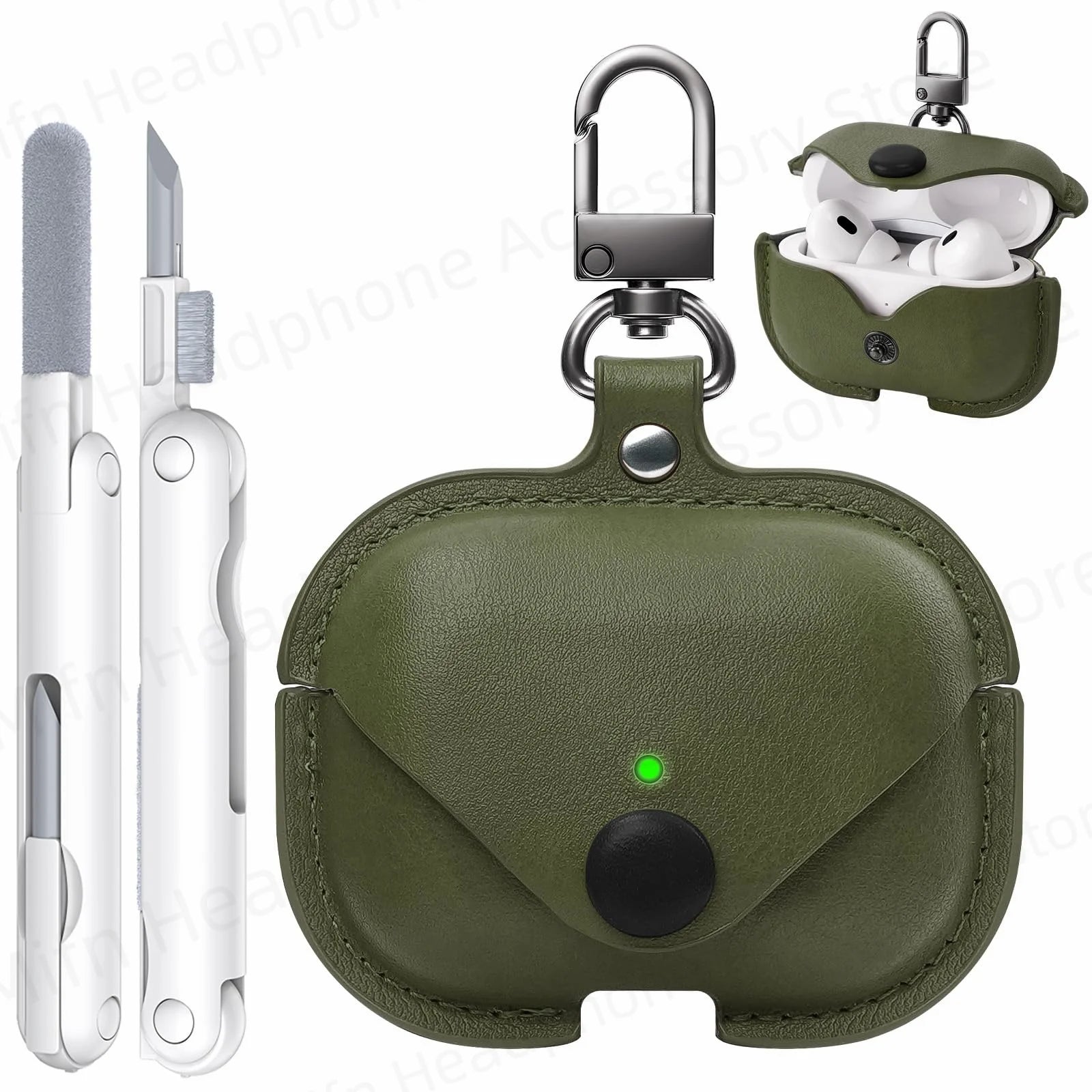 for Apple Airpod Pro 3 Case 2025 Leather Wireless Charging Protective Headphone Case Cover Leather Case for Airpods Pro 3rd Gen