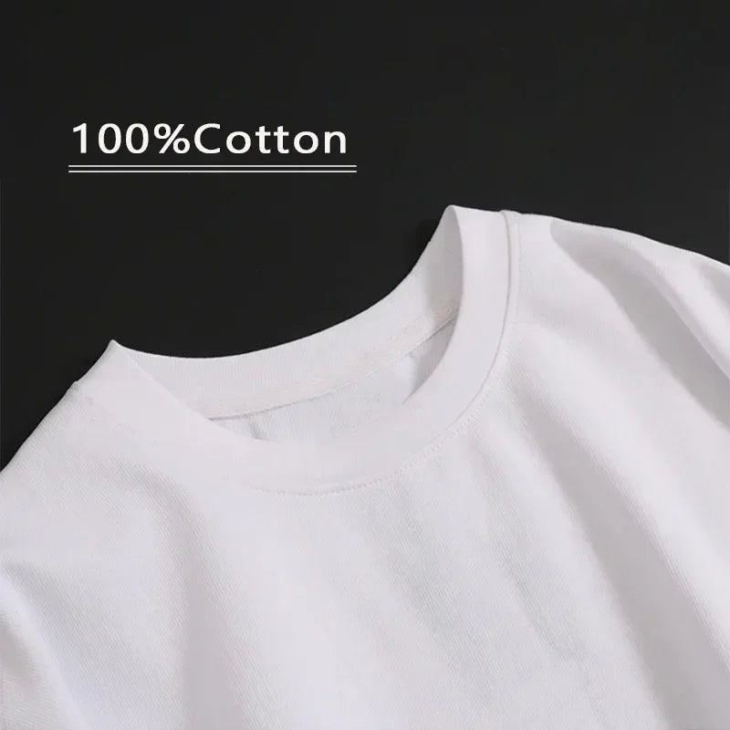 Graphic Print White & Black T-shirts Men's Women's Plus Size Casual Short Sleeve Crew Neck Cotton Tee Unisex Fashion Street Tops